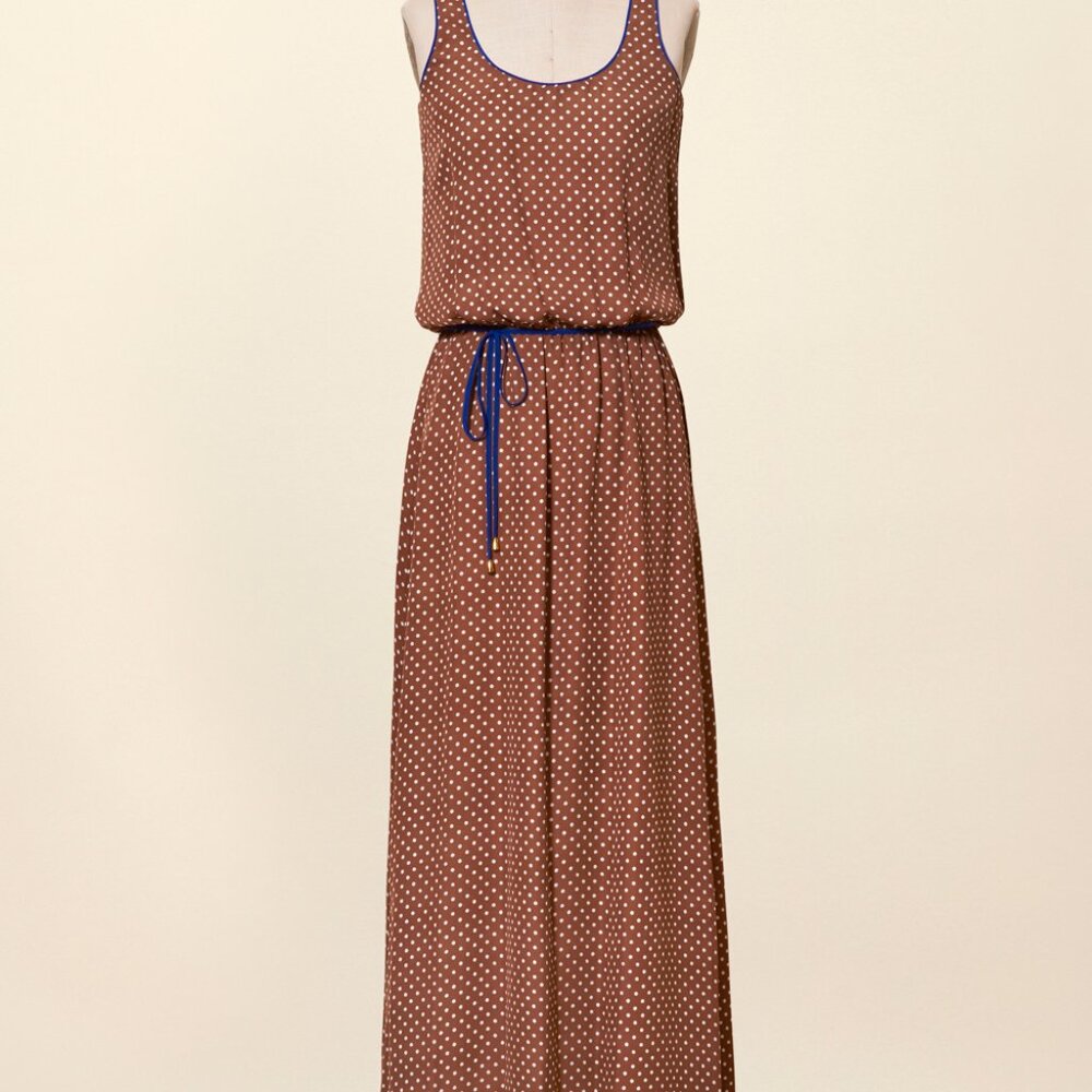 Corey Lynn Calter / Anthropologie Nutmeg Polka Dot Maxi Dress Size 2